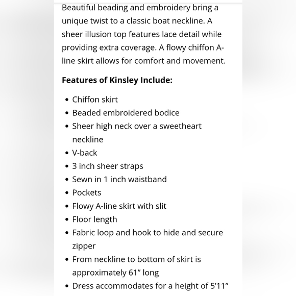 NEW Kennedy Blue Kinsley WHITE Formal Gown Lace, beading, pockets,slit sz 14 - Picture 12 of 16